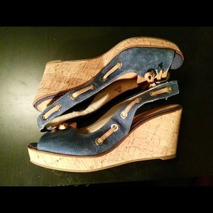 Brand New...Sperry Denim Blue Wedge Shoes